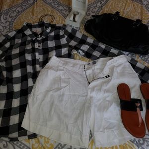 Black/White Plaid Button Shirt